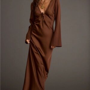 12th Tribe Brown Maxi Dress